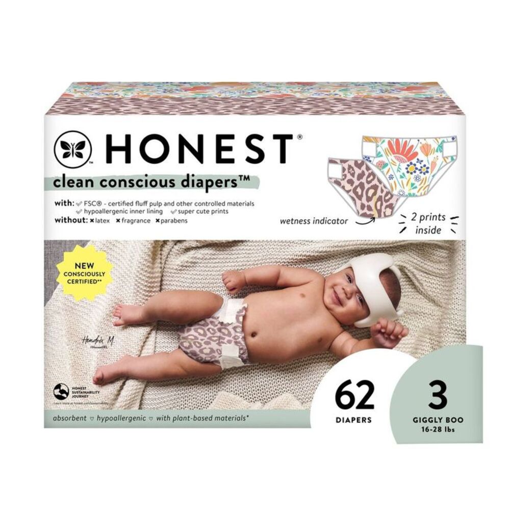 Honest Clean Conscious Disposable Diapers - Flower Wild Thang